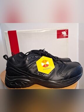 New Balance Men’s Black Leather Walking Shoes - SureGrip